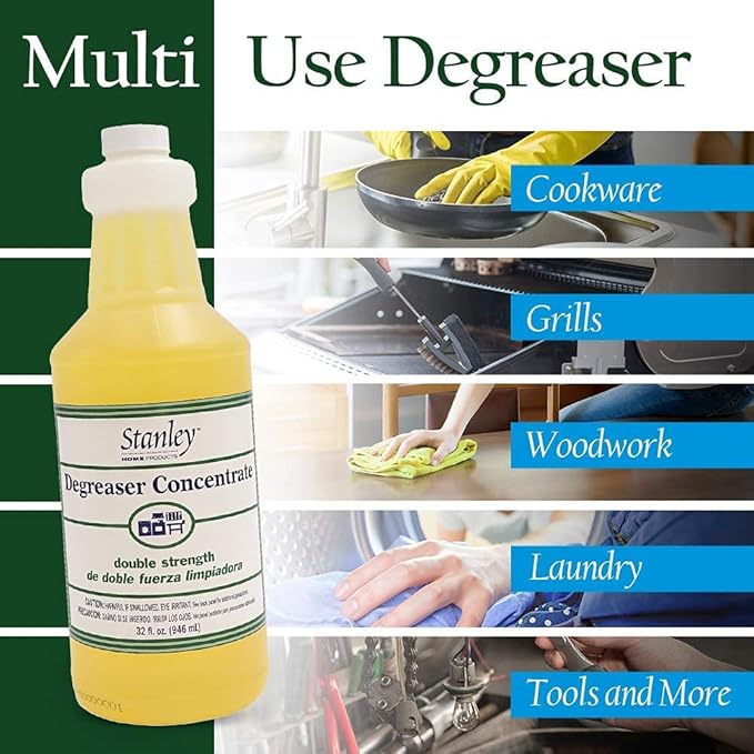 STANLEY HOME PRODUCTS Original Degreaser - Removes Stubborn Grease & Grime - Powerful Multipurpose Cleaning Solution for Home & Commercial Use (6 Pack)