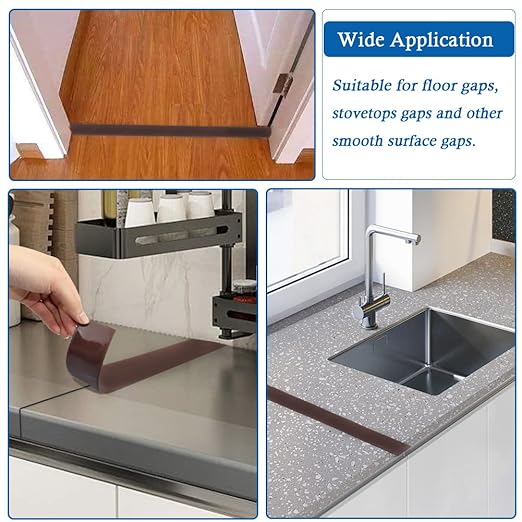 Floor Transition Strip Self Adhesive Floor Cover Strips Laminate 3" Wide Vinyl Flat Divider Transitions (7.5cm, 3.3Ft, Brown)