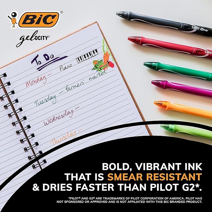 BIC Gelocity Quick Dry Ocean Themed Gel Pens, Medium Point (0.7mm), 16-Count Gel Pen Set, Colored Gel Pens for Note Taking and Journaling