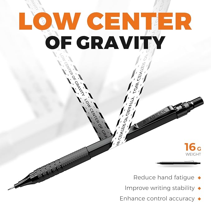 35PCS Black Art Mechanical Pencil Set in Case,0.5 0.7 0.9 2.0 Graphite Metal Drawing Drafting Pencils, Sharpener Erasers 384PCS Lead Refills (6B 4B 2B HB 2H 4H Colors) for Writing Sketching