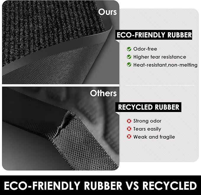 3′ x 16′ Front Door Mat Indoor Outdoor Entrance, Commercial Floor Mat Heavy Duty Dirt Trapper Entryway Doormat, Custom Size Non Slip Rubber Backing Welcome mat, Door Mat for High Traffic Area