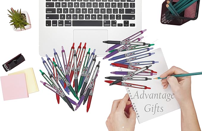 Precise V5 RT Retractable Rolling Ball Pens, Extra Fine Point (.5mm), Green Ink, 3-pk; Premium Comfort Grip, Bundle with Plastic Reusable Pouch