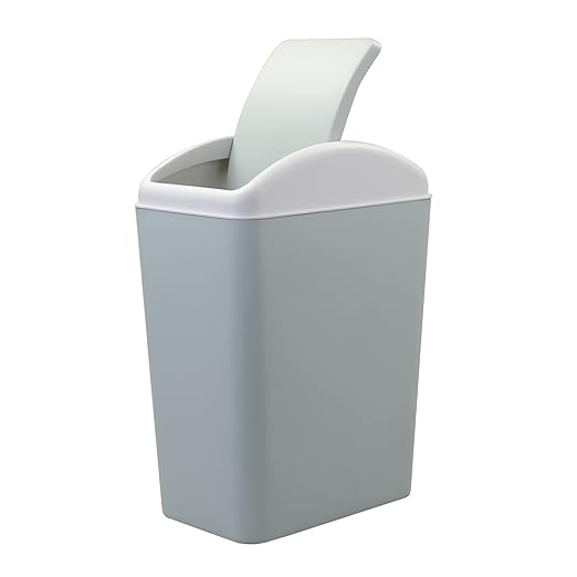 1 Pack Plastic Waste Can, Garbage Can with Swing Lid, 4.5 Gallon Kitchen Trash Can (Blue)
