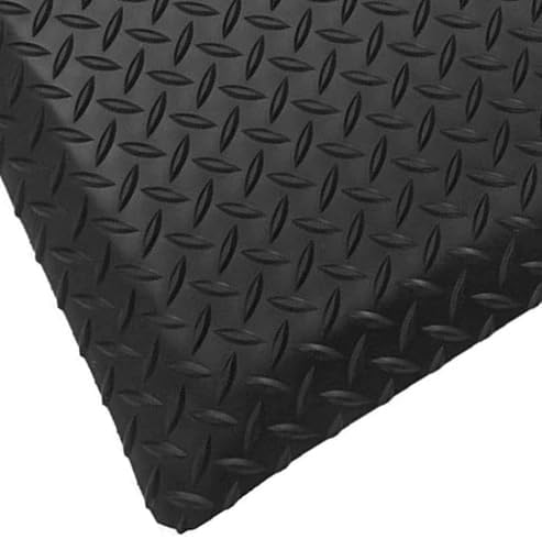 Rhino Mats, American Classic Diamond Anti-Fatigue Mats, Industrial Ergonomic Comfort Standing Mat for Work, Home, Garage, Office, Kitchen or Anywhere (Black 1" Thick, 2 FT. x 10 FT.)