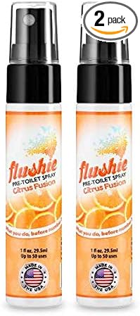 Flushie Pre-Toilet Sprays for Poop Travel Size Toiletries Bathroom Spray for Poop Spray for Toilet Deodorizer Traveling Essentials Poop deodorizer Poop Odor eliminator