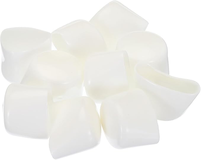 uxcell 20pcs Rubber End Caps 35mm ID Vinyl Round Tube Bolt Cap Cover Screw Thread Protectors White