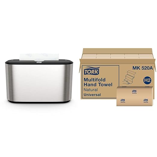 Tork Xpress Paper Towel Dispenser and Tork Multifold Hand Towel Natural H2