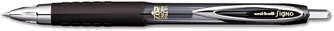 Signo 207 Roller Ball Retractable Gel Pens, Bold Point (1.0mm), Black And Blue Ink, 6 Count, Bundle with Plastic Reusable Pouch