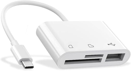 RayCue USB C to Micro SD TF Memory Card Reader, 3-in-1 USB Camera Card Reader Adapter Compatible with iPhone 15,iPad Pro, MacBook Pro/Air, Chromebook XPS, Galaxy S10/S9 and More USB C Devices