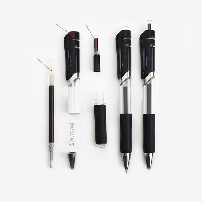 30PCS Retractable Gel Pens for Journaling, 0.5mm Ink Pens for School Office Suppliers, Fine Point Smooth Writing Pens. (Red)