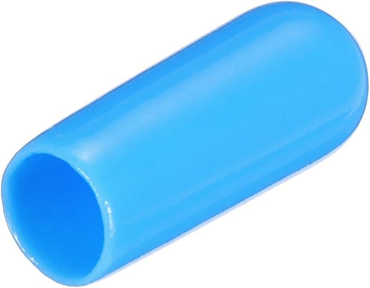 uxcell 20pcs Rubber End Caps 5mm(3/16") ID Vinyl PVC Round Tube Bolt Cap Cover Screw Thread Protectors,Light Blue
