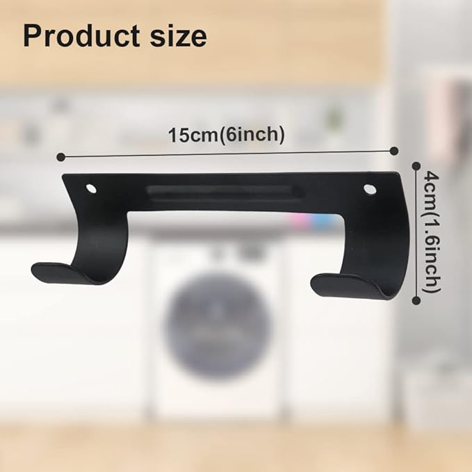 Ironing Board Hanger Wall Mount Ironing Board Holder Organizer Wall Rack for Laundry Rooms Storage Rack Hanging Shelf Hanger (Black-4 PCS)