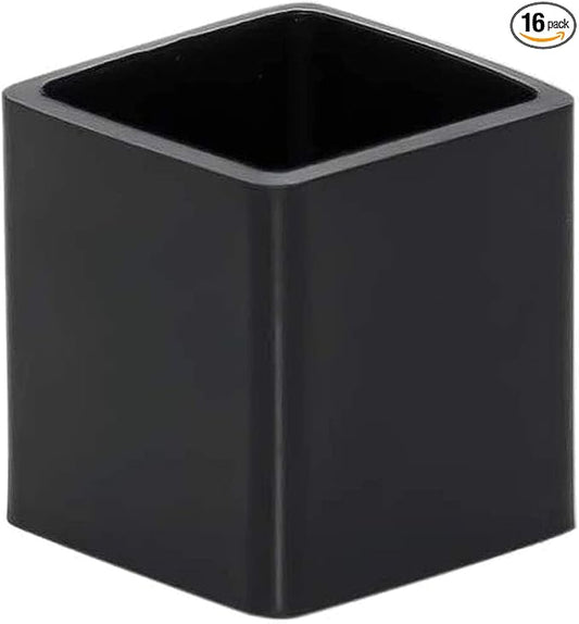 Still Awake 16 Pcs Black Square Anti-Slip Rubber Leg Tips Chair Leg Caps Furniture Floor Protectors Chair Table Bar Stool Leg Covers Furniture Leg Cube Feet 1 Inch x 1 Inch (25 x 25mm)