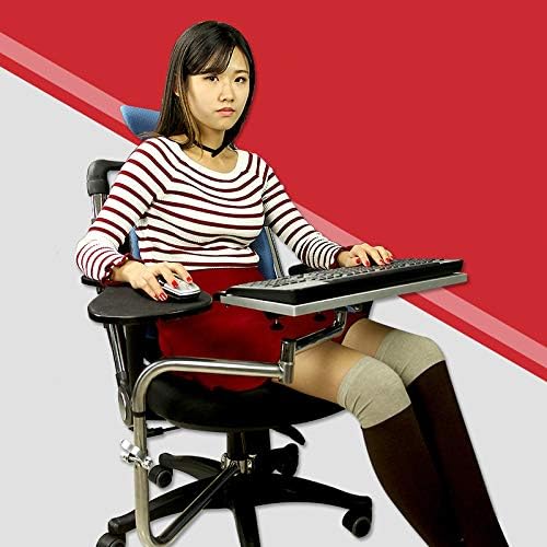 Computer Keyboard Stand Laptop Mouse Mount for Workstation Video Gaming, Installed to Chair or Any Round Bar with Maximum 1.96 inch Diagonal Thickness