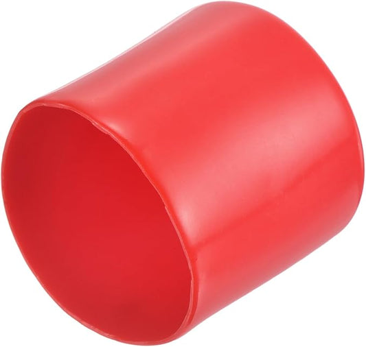 uxcell 20pcs Rubber End Caps 44mm ID Vinyl Round Tube Bolt Cap Cover Thread Protectors Red