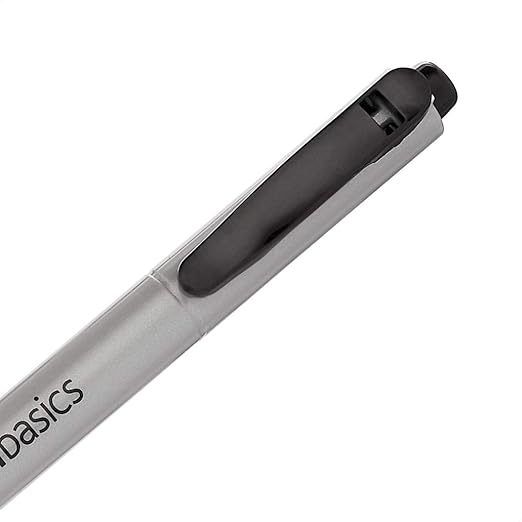Amazon Basics Retractable Permanent Markers, Versatile Art Supplies for Home, School, and Office Use, 12 Count, Black