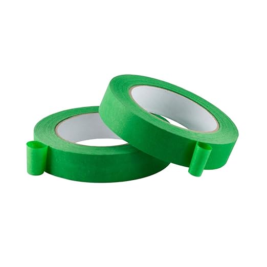 Lichamp 10 Pack Green Painters Tape 1 inch, Medium Adhesive Green Masking Tape Bulk Multi Pack, 1 inch x 55 Yards x 10 Rolls (550 Total Yards)