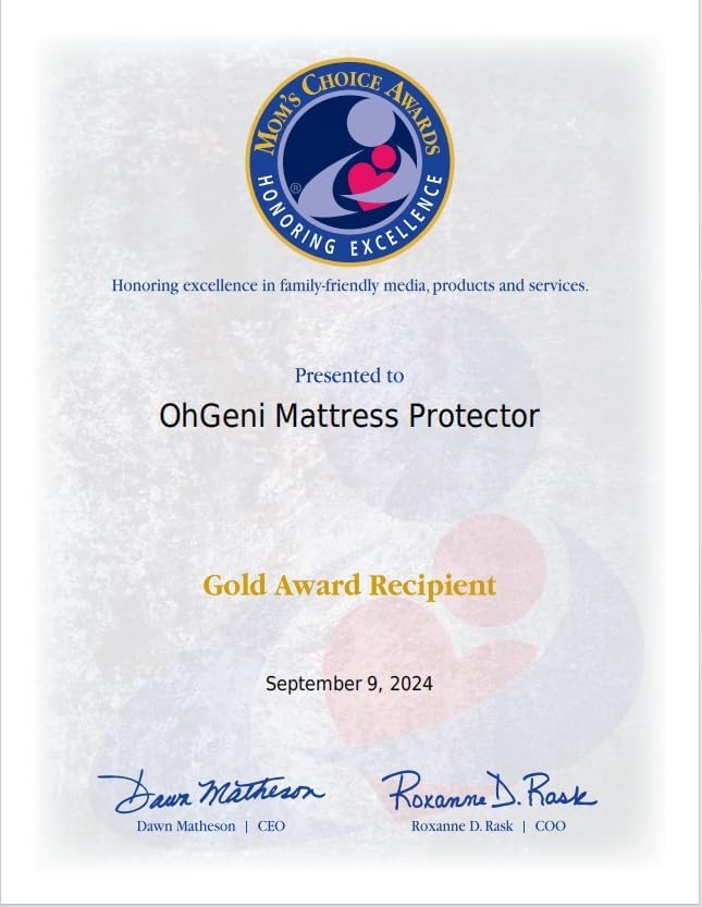 OhGeni 100% Waterproof Mattress Protector, King Size Mattress Pad, Fits 6"-20" Mattresses with Deep Pocket, Cooling, Breathable Fitted Sheets, Soft Bed Cover, Noiseless, Machine Washable