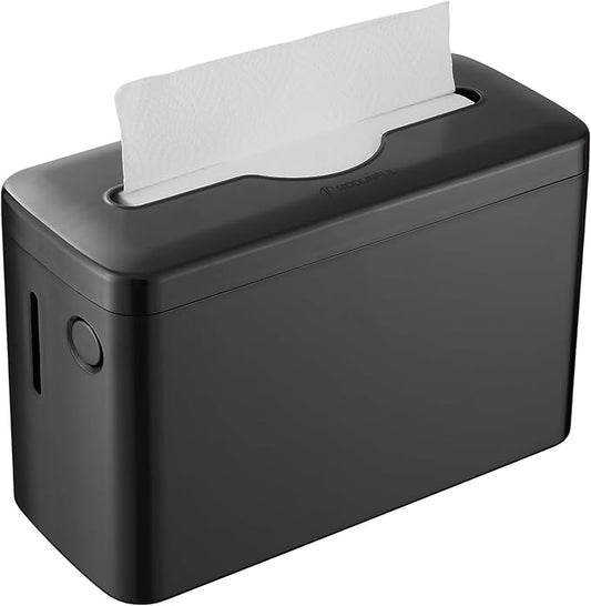 Multifold Paper Towel Dispenser Countertop, Heavy Duty Wide-Design, 300-Sheet Large Capacity Black Paper Towel Holder, Compatible with Tork, AmazonCommercial, Kleenex, Scott, Pacific Multifold Towels