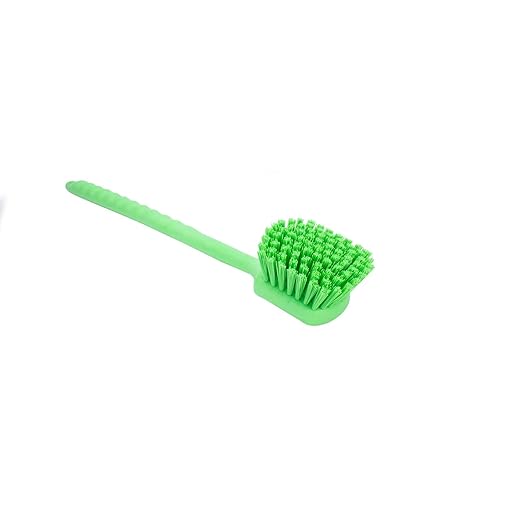 SPARTA 40501EC75 Plastic Large Scrub Brush, Kitchen Brush, Utility Brush With Long Handle For Cleaning, 20 Inches, Lime, (Pack of 6)