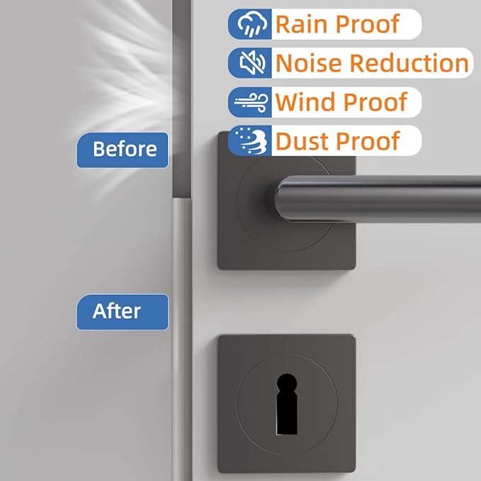 Wedge-Shape Window Weather Stripping Door Frame Seal Strip 196” Black,Upgrade Black Foam,Soundproofing,Draft Stopper,Winter Insulation,Noise Blocker, Gap Filler for Exterior Front Door Side