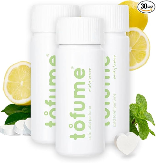Effervescent Bathroom Air Freshener - Fresh Minty Lemon - Toilet Deodorizer, Bathroom Odor Eliminator, Toilet Freshener, Flushable Air Freshener Toilet Tablets, 90 Count (Pack of 3)
