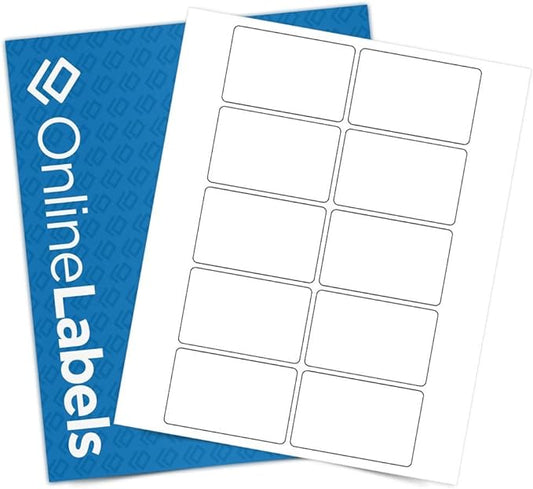 3 x 2 Rectangle Labels - Permanent, White Matte - Wax Melt, Soap, Address Labels - Pack of 250 Labels, 25 Sheets - Inkjet/Laser Printers - Online Labels