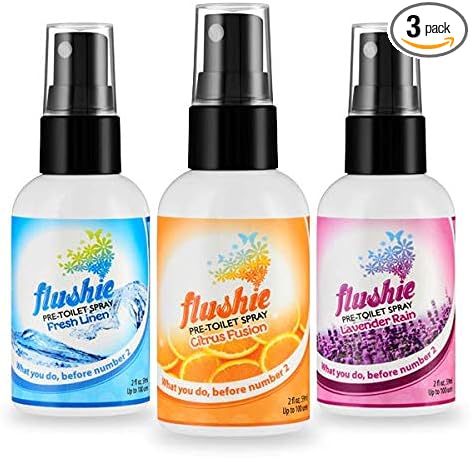 Flushie Pre-Toilet Sprays for Poop Travel Size Toiletries Bathroom Spray for Poop Spray for Toilet Deodorizer Traveling Essentials Poop deodorizer Poop Odor eliminator