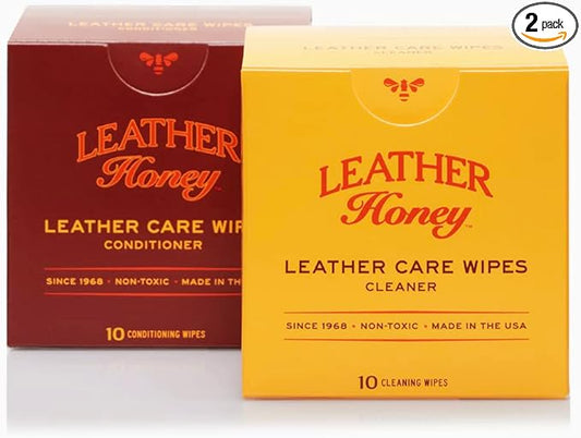 Leather Honey Conditioner Wipes with Cleaner Wipes