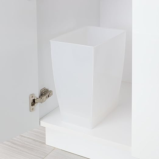 iDesign Small Rectangular Bathroom Trash Cans - Set of 4 - Frost