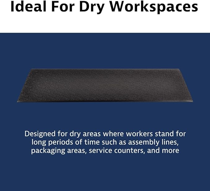 Notrax 411 Sof-Tred™ 4' x 60' x 9/16" Anti Fatigue Mat, Enhanced Slip Resistance with Beveled Edges and Pebbled Surface, Ideal for Industrial and Commercial Workplaces, Black, 411R0448BL