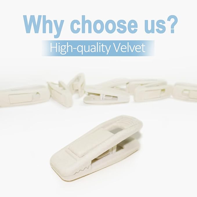 Velvet Hanger Clips - 40 PCS Beige Non-Slip Velvet Clips for Pants, Suits & Skirts