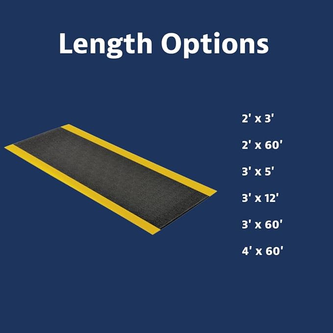 Notrax 411 Sof-Tred™ 2' x 3' x 9/16" Anti Fatigue Mat, Enhanced Slip Resistance with Beveled Edges and Pebbled Surface, Ideal for Industrial and Commercial Workplaces, Black/Yellow, 411S0423BY
