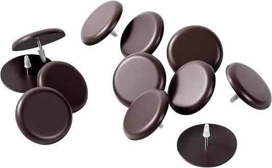 Furniture Glides Sliders-Furnigear PTFE (Teflon) Chair Leg Movers Sliders for Carpet and Hardwood Surface - Move Your Furniture Easily & Safely - Best Floor Protector (1-1/2", Brown-12pack)