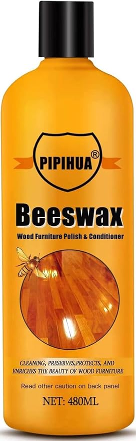 PIPIHUA Beeswax Polish and Conditioner for Wood Furniture - Waterproof & Restorer Wood Wax, Multipurpose Beeswax Furniture Polish and Cleaner for All Types and Colours, 16.23 Fl Oz