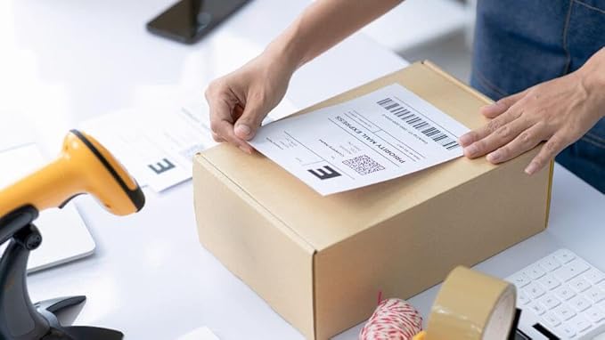 Replacement for DYMO 30323 (2-1/8" x 4") Shipping/Name Badge Labels, Compatible with DYMO Labelwriter 450, 4XL, Rollo & Zebra Desktop Printers [10 Rolls/2200 Labels]