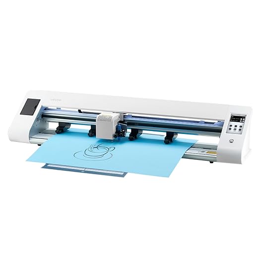 VEVOR Cutting Machine, Automatic Edge Detection Vinyl Cutter Machine with Two Types of Blades, Design Software and Materials, Compatible with Multiple File Formats, for Creating Customized DIY Crafts