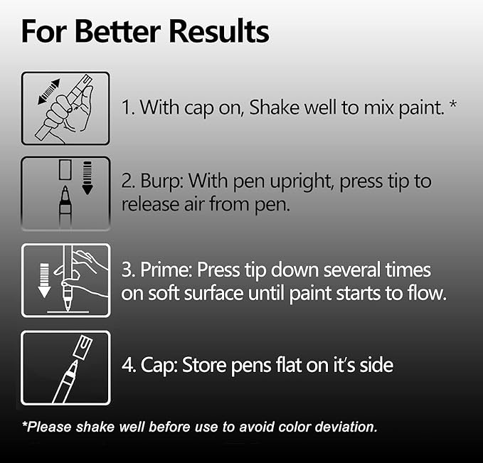 Gold Marker Paint Pens - 6 Pack Acrylic Gold Permanent Marker, 0.7mm Extra Fine Tip Paint Pen for Art projects, Drawing, Rock Painting, Stone, Ceramic, Glass, Wood, Plastic, Metal, Canvas DIY Crafts