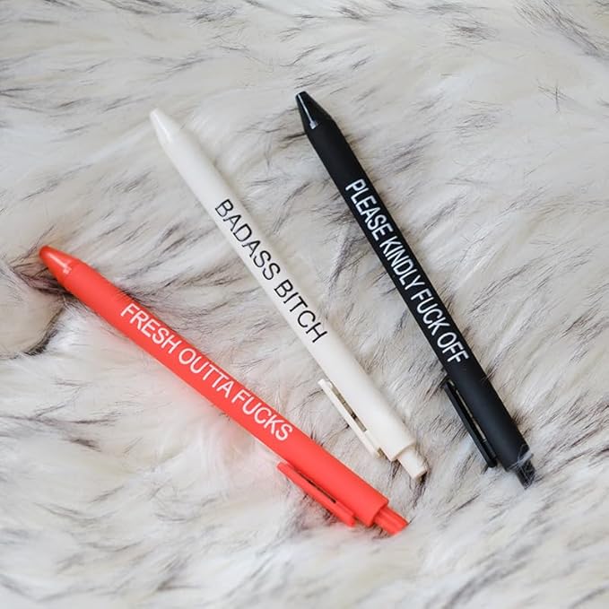 22Pcs Funny Pens Set for Adults, Swear Word Daily Ballpoint Novelty Pens, Set Days of The Week Dirty Cuss Word Pens for Each Day Funny Office Gifts for Coworkers