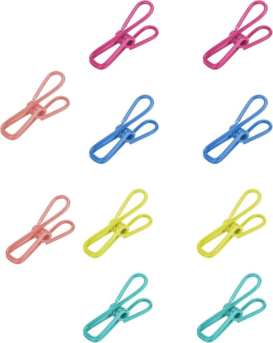 Multipurpose 2 in Chip Bag Clips 10 Pack Metal Clips for Kitchen Food Storage, Laundry Hanging, Bag Chip Bag Sealing - Easy to Use Strong Grip Clips for Home Organizing