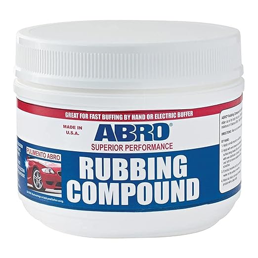 ABRO Superior Performance Automotive Rubbing Compound for Oxidized Finishes, Buff, Shine, Smooth, & Clean, Scratch Remover for Vehicles, Boats, & Bikes - 32 oz.