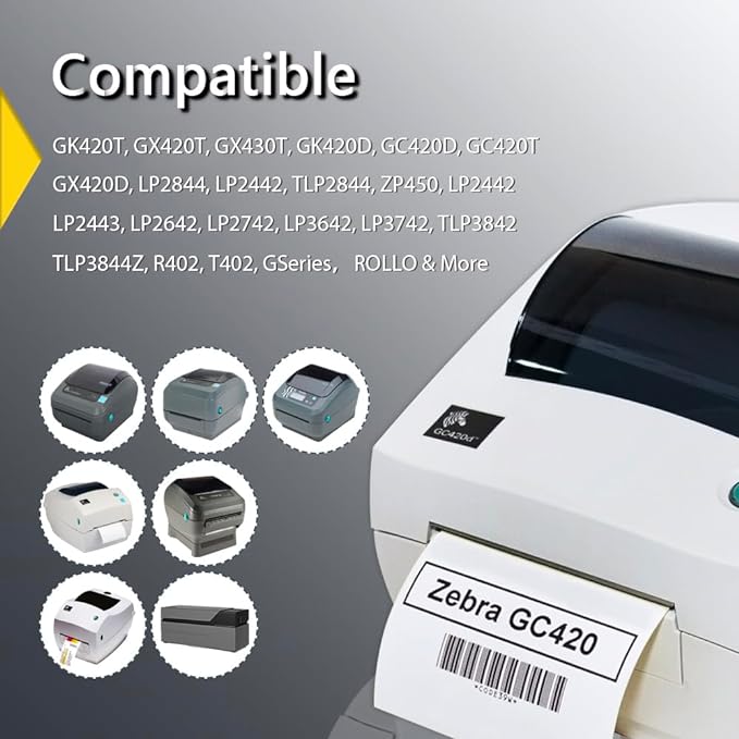 BETCKEY - 3" x 1.5" (76 mm x 38 mm) Barcode Shipping & Address Labels Compatible with Zebra & Rollo Label Printer,Premium Adhesive & Perforated [2 Rolls, 1900 Labels]