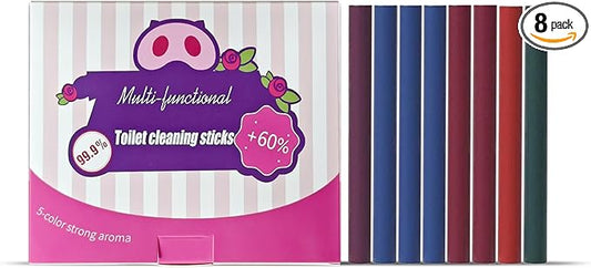 Multi-Functional Toilet Cleaning Sticks, 5 Colors, Long-Lasting Tank Cleaner and Bowl Freshener