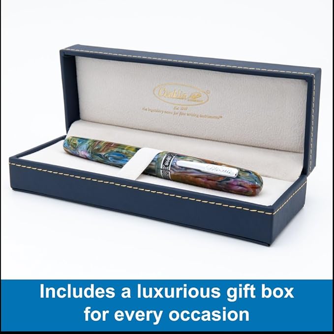 Conklin 1898 Fountain Pen, Misto Green - Medium Nib | Handcrafted Resin Pen with Unique Design | JoWo Stainless Steel Nib Made in Germany | Ideal Gift for Professionals
