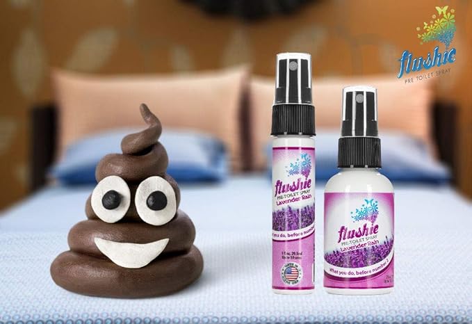 Flushie Pre-Toilet Spray for Toilet Odor Deodorizer... (Lavender, 2-pack)