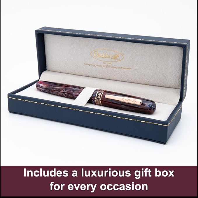 Conklin 1898 Fountain Pen, Misto Purple - Broad Nib | Unique Resin Blend Design | JoWo Stainless Steel Nib Made in Germany | Ideal Gift for Pen Lovers