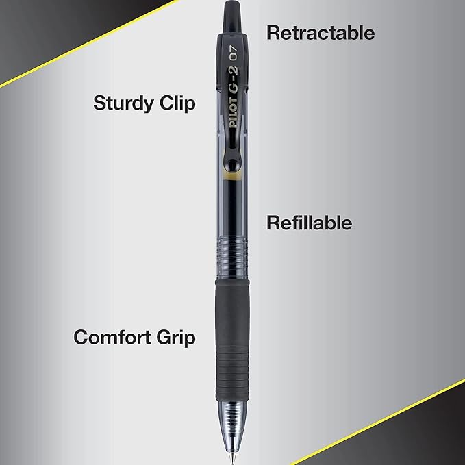 G2 Retractable Premium Gel Ink Roller Ball Pens Ultra Fine Point (.38mm) Red Ink 9 pack; Refillable & Premium Comfort Grip Bundle with Plastic Reusable Pouch