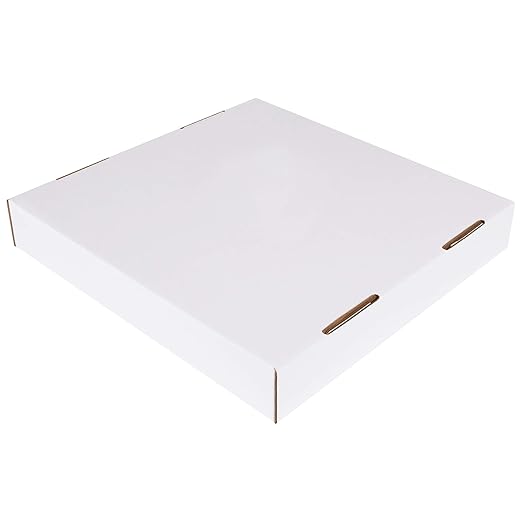 AVIDITI 40 or 50 Gallon Corrugated Cardboard Trash Can and Recycling Bin Lids (10-Pack) 18"L x 18"W x 3"H, White, Reusable and Disposable Garbage Lid for Parties and Outdoor Events