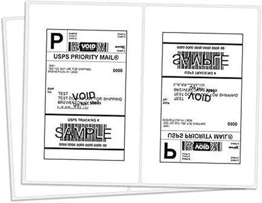BESTEASY Round Corner Half Sheet Self Adhesive Shipping Labels for Laser and Ink Jet Printers, White Blank (2000 Sheets, 4000 Labels)