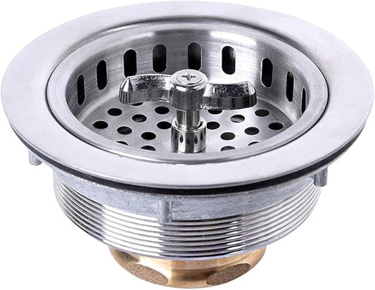 304 Stainless Steel Kitchen Sink Twist Lock Basket Drain Assembly W/Brass Nuts-VARNAHOME